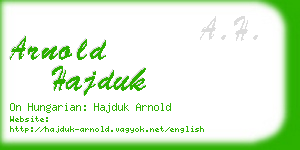 arnold hajduk business card